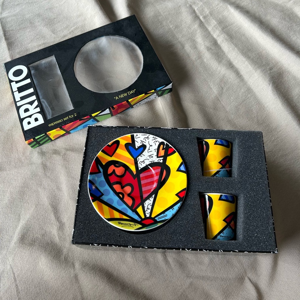 Romero Britto Espresso Set – A New Day (Set of 2)